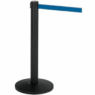 ASTA IN  ACCIAIO LACCATO NERO CON NASTRO AZZURRO