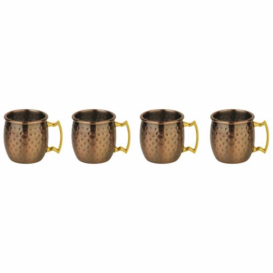 Mini Tazza Ml 60, Conf. 4 Pz Inox/Rame Martellato Antique