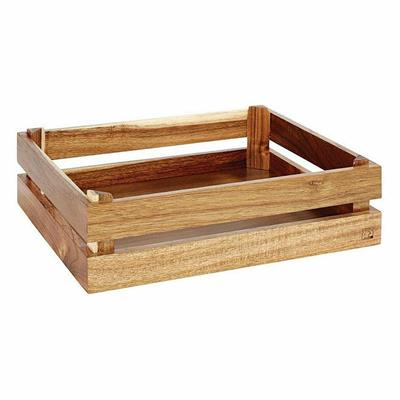 PD Cassetta GN 1/2 Cm 35x29 H 10,5 Legno Acacia Marrone Chiaro