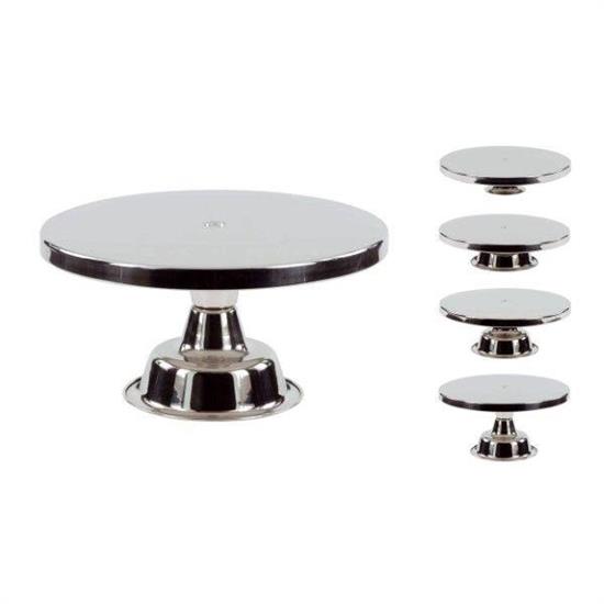 Alzata con altezza variabile - Acciaio inox Ø cm25 h cm7-8-11-15