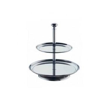 Alzata pasticceria 2 piani inox 18/10 ø12/16cm H.21,50