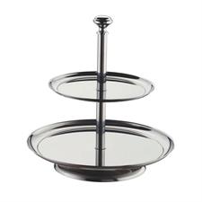 Alzata pasticceria 2 piani inox 18/10  ø16/22cm H.22,5