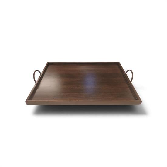 VASSOIO LEGNO PIOPPO COLOR NOCE C/MANIGLIE 73X53X3H
