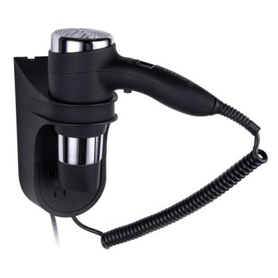ASCIUGACAPELLI DA PARETE W1600 NERO E CROMATO