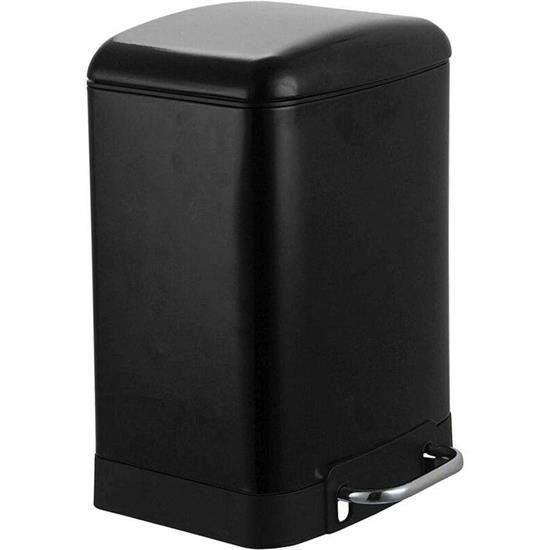 PATTUMIERA A PEDALE INOX C/CHIUSURA RALLENTATA 6LT NERO